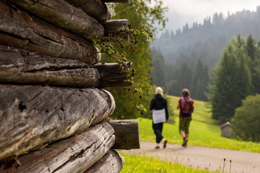 Auf dem Rückweg von der Strausbergalpe mit Constanze Kroll